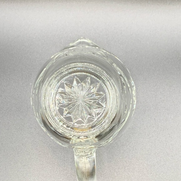 Star of David Anchor Hocking Prescut Clear Glass Creamer and Sugar Bowl Vintage - Picture 12 of 14